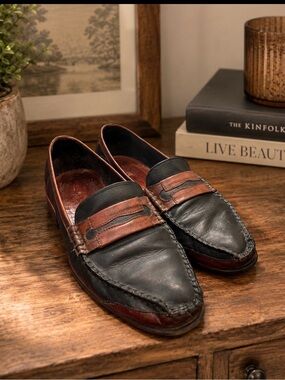 Bally leather casual slip-on loafers shoes 9 1/2